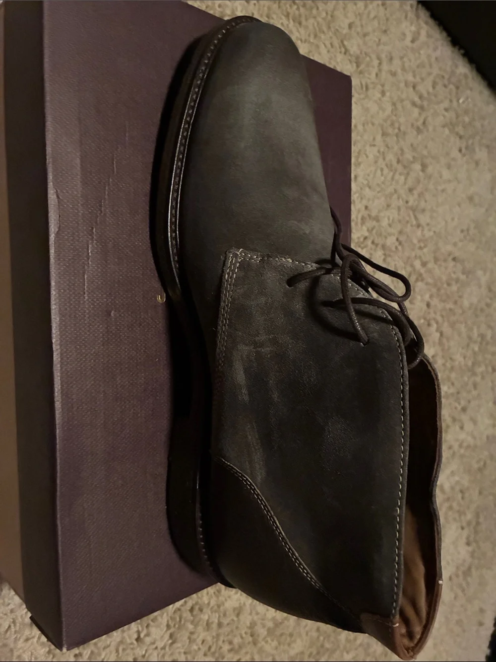 Johnston & Murphy Men's Copeland Gray WR Oiled Suede Chukka Boots- Size 13